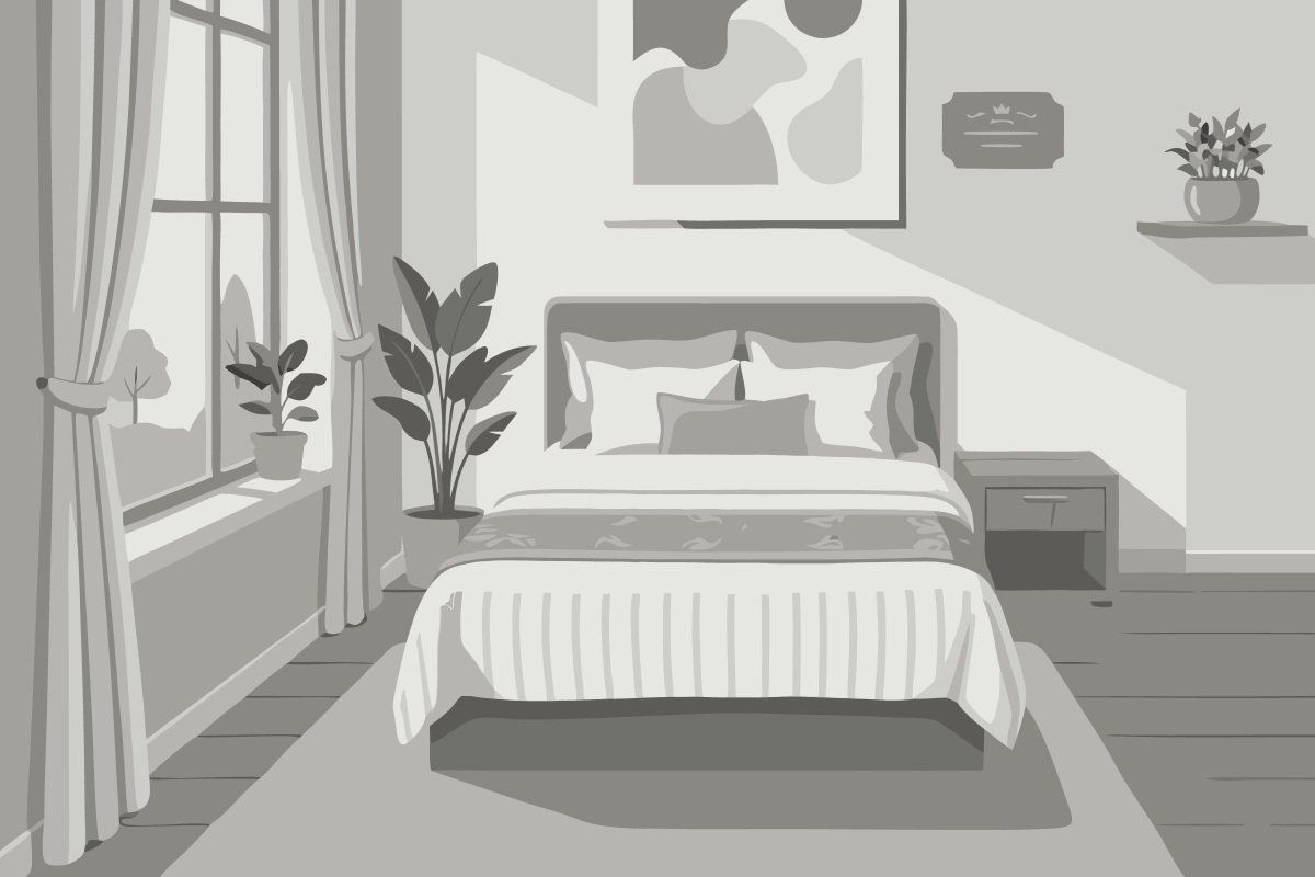 Standard Doppel- oder Zweibettzimmer mit Gartenblick